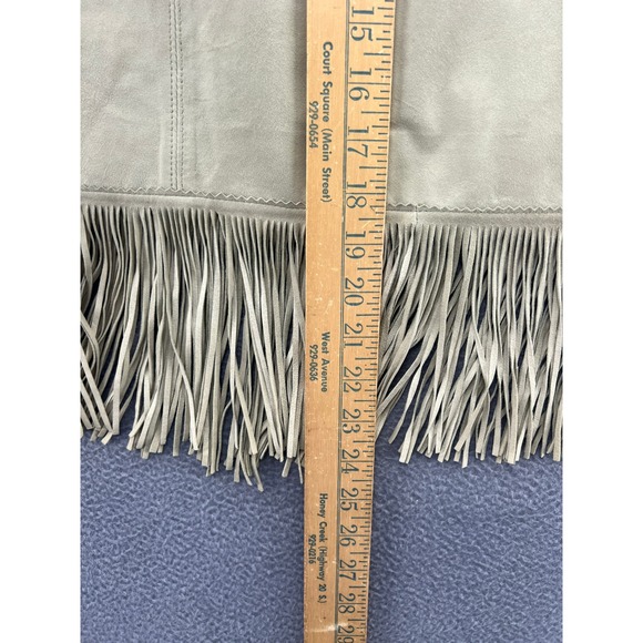 Juliana Skirt Womens 6 Tan Suede Leather Fringe Midi Skirt Boho Western Lined - Picture 5 of 10